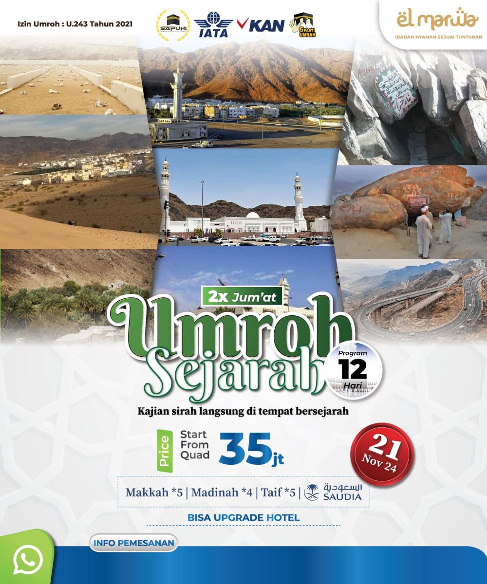 umroh sejarah plus thaif 21 november 2024